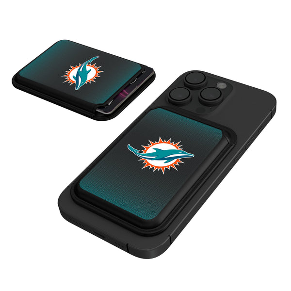 Miami Dolphins Linen Black Magnetic Credit Card Wallet