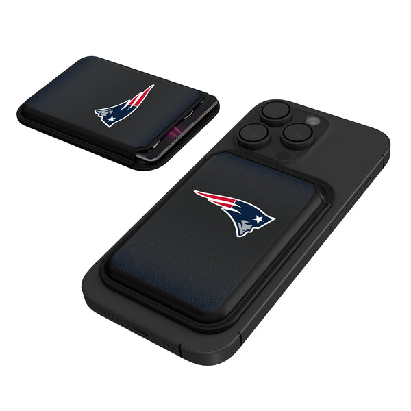 New England Patriots Linen Black Magnetic Credit Card Wallet