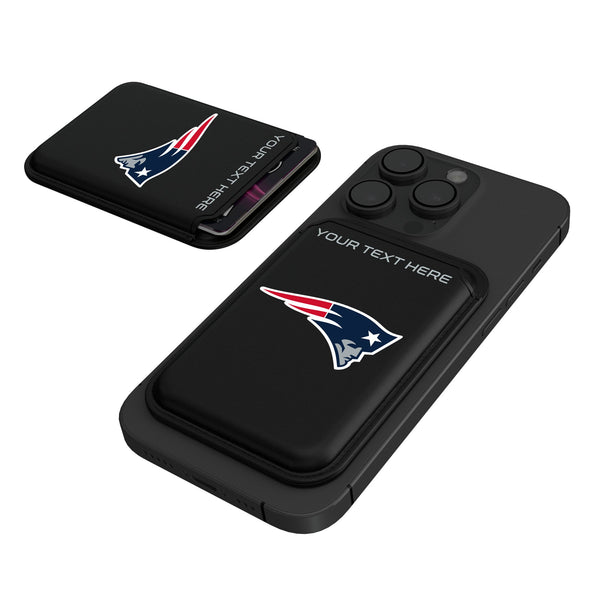 New England Patriots Personalized Insignia Black Magnetic Credit Card Wallet