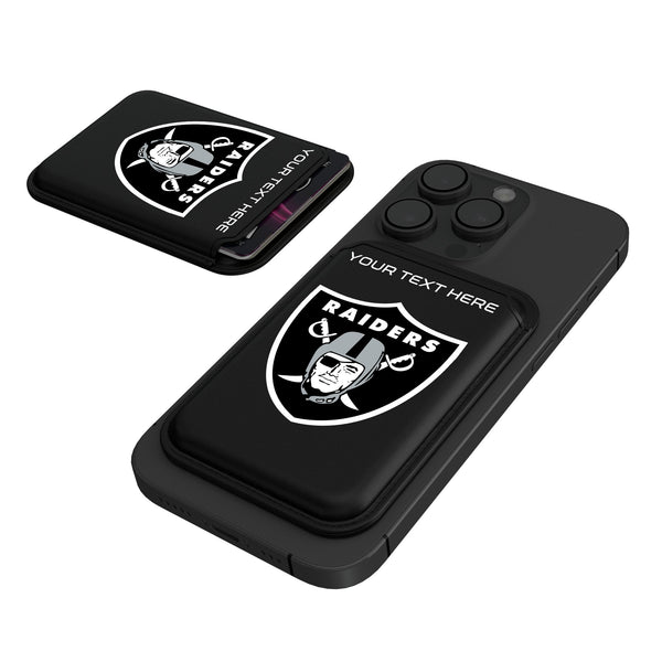 Las Vegas Raiders Personalized Insignia Black Magnetic Credit Card Wallet
