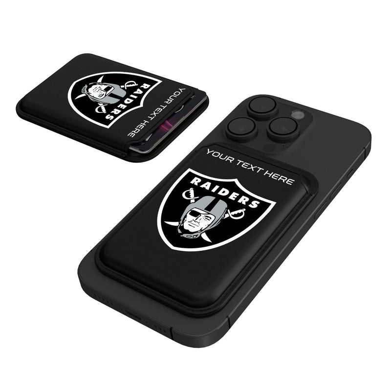 Las Vegas Raiders Personalized Insignia Black Magnetic Credit Card Wallet