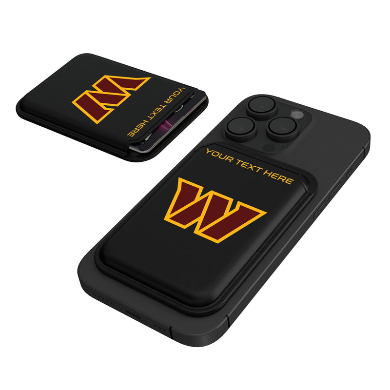 Washington Commanders Personalized Insignia Black Magnetic Credit Card Wallet