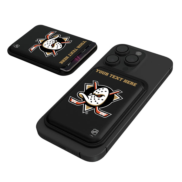 Anaheim Ducks Personalized Insignia Black Magnetic Credit Card Wallet