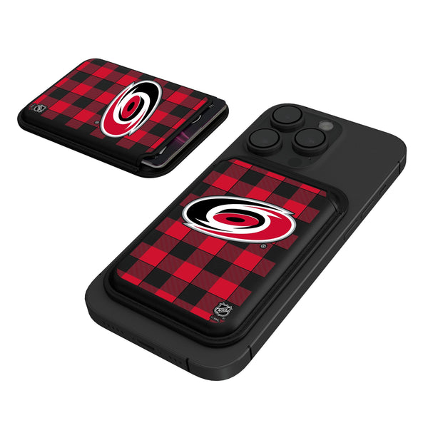 Carolina Hurricanes Plaid Black Magnetic Credit Card Wallet