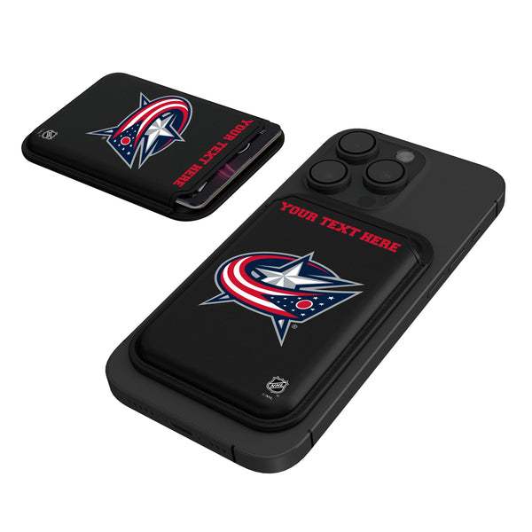 Columbus Blue Jackets Personalized Insignia Black Magnetic Credit Card Wallet