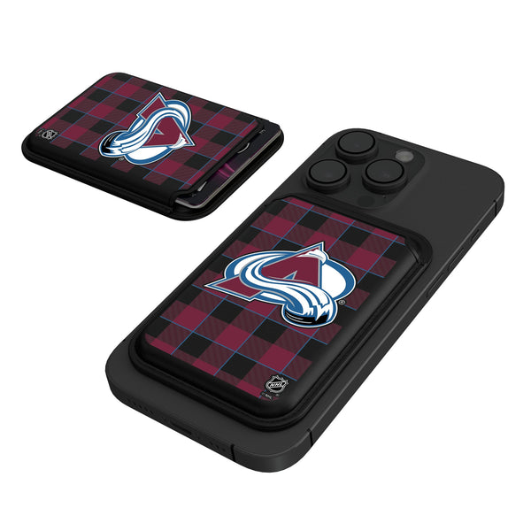 Colorado Avalanche Plaid Black Magnetic Credit Card Wallet