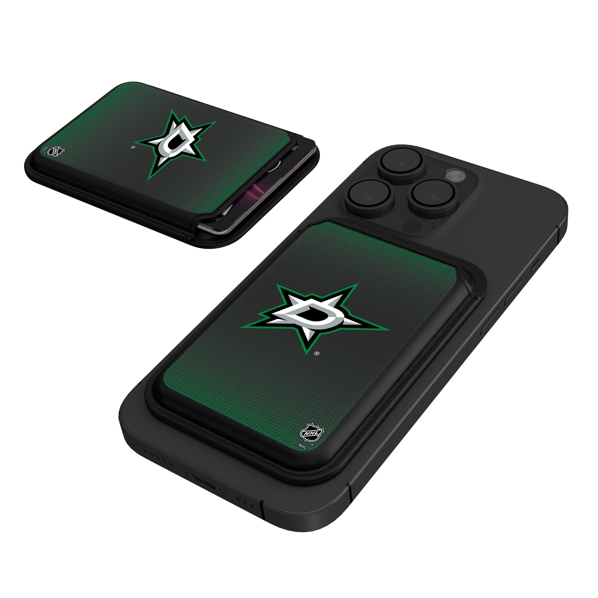 Dallas Stars Linen Black Magnetic Credit Card Wallet