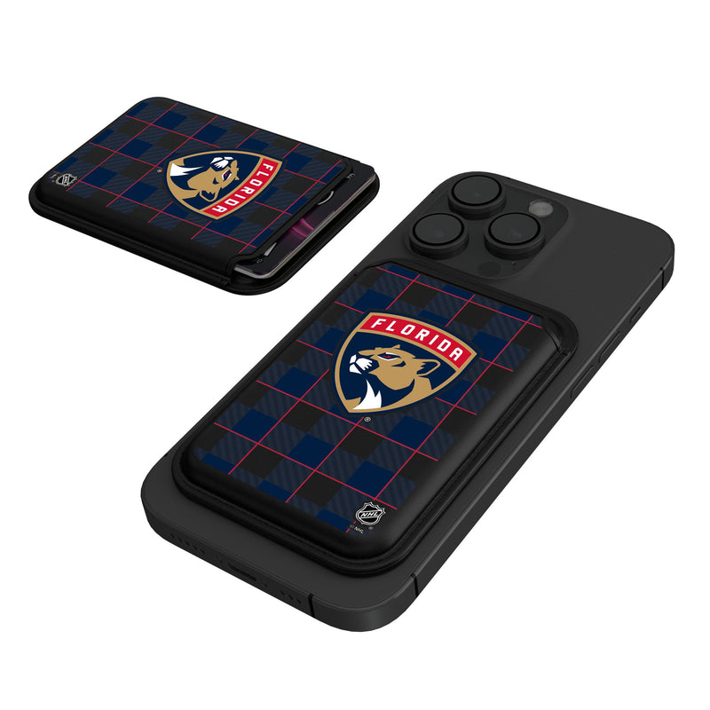 Florida Panthers Plaid Black Magnetic Credit Card Wallet