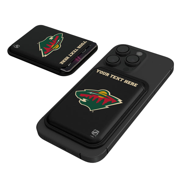 Minnesota Wild Personalized Insignia Black Magnetic Credit Card Wallet