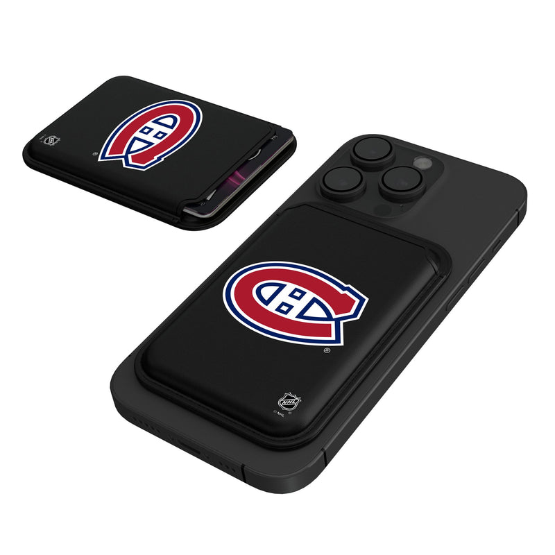 Montreal Canadiens Personalized Insignia Black Magnetic Credit Card Wallet