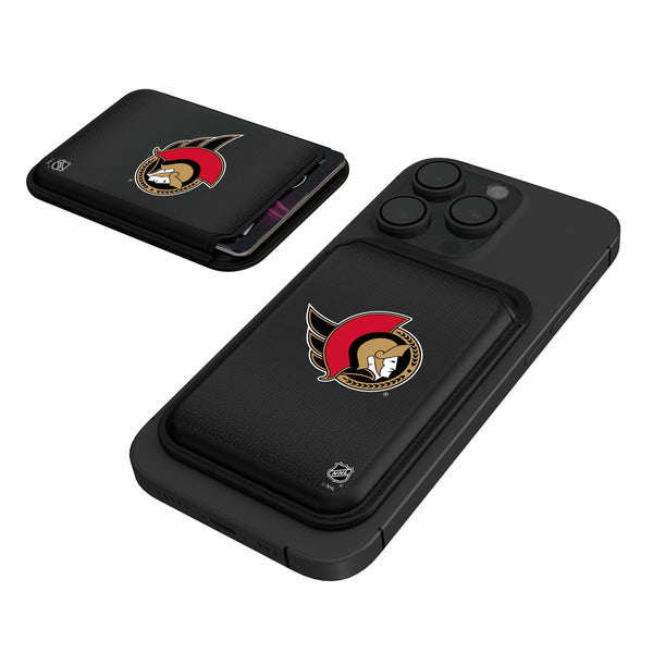 Ottawa Senators Linen Black Magnetic Credit Card Wallet