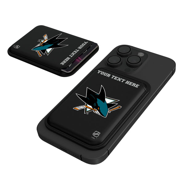 San Jose Sharks Personalized Insignia Black Magnetic Credit Card Wallet