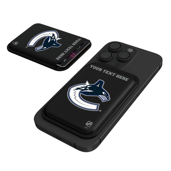 Vancouver Canucks Personalized Insignia Black Magnetic Credit Card Wallet