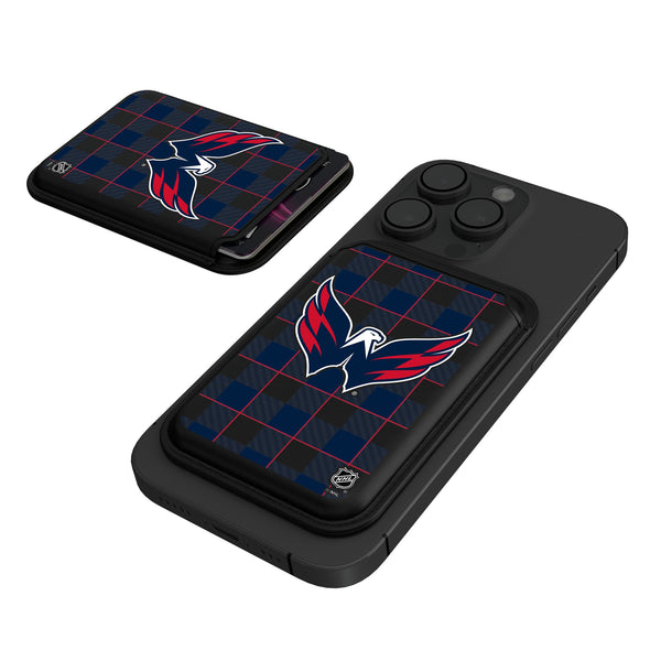 Washington Capitals Plaid Black Magnetic Credit Card Wallet