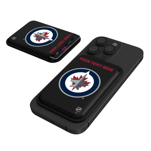 Winnipeg Jets Personalized Insignia Black Magnetic Credit Card Wallet