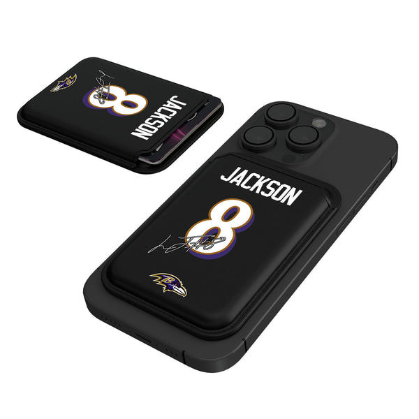 Lamar Jackson Baltimore Ravens 8 Ready Black Magnetic Credit Card Wallet