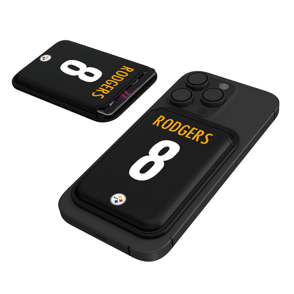 Aaron Rodgers Pittsburgh Steelers 8 Game Tactic Black Magnetic Credit Card Wallet