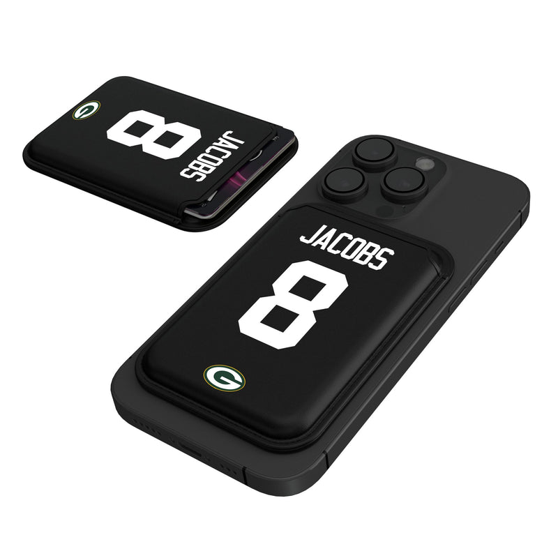 Josh Jacobs Green Bay Packers 8 Ready Black Magnetic Credit Card Wallet