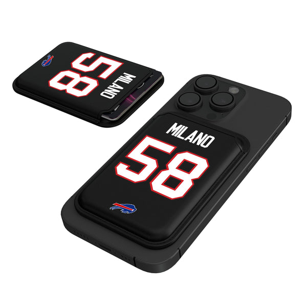 Matt Milano Buffalo Bills 58 Ready Black Magnetic Credit Card Wallet