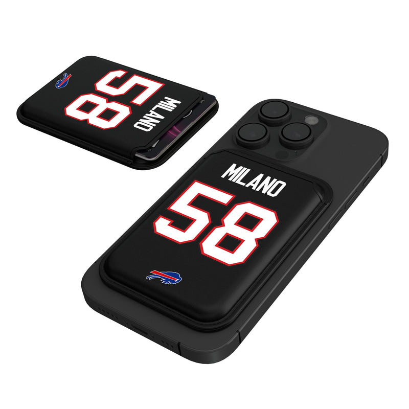 Matt Milano Buffalo Bills 58 Ready Black Magnetic Credit Card Wallet