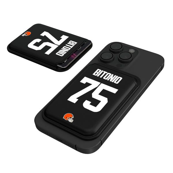 Joel Bitonio Cleveland Browns 75 Ready Black Magnetic Credit Card Wallet