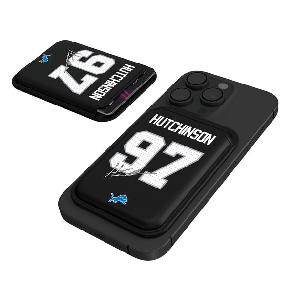 Aidan Hutchinson Detroit Lions 97 Ready Black Magnetic Credit Card Wallet
