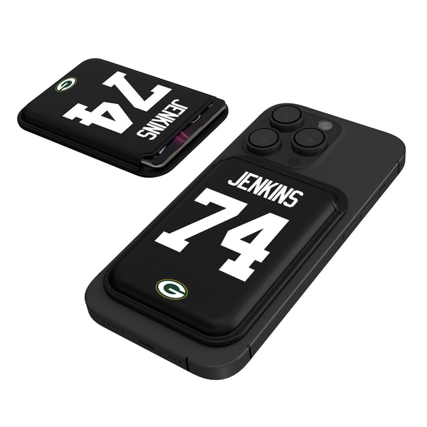 Elgton Jenkins Green Bay Packers 74 Ready Black Magnetic Credit Card Wallet