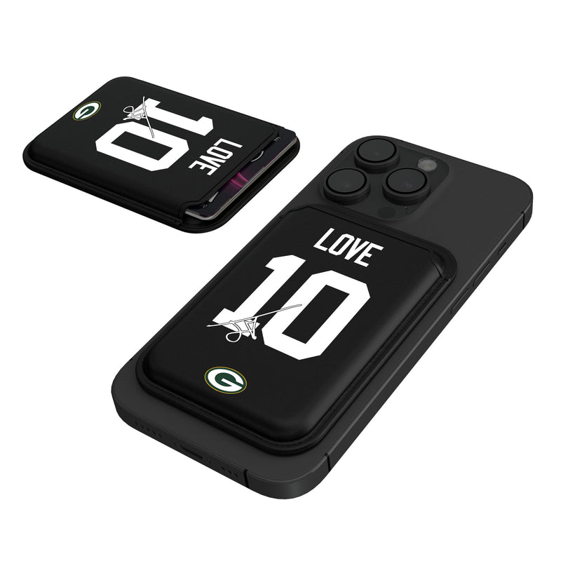 Jordan Love Green Bay Packers 10 Ready Black Magnetic Credit Card Wallet
