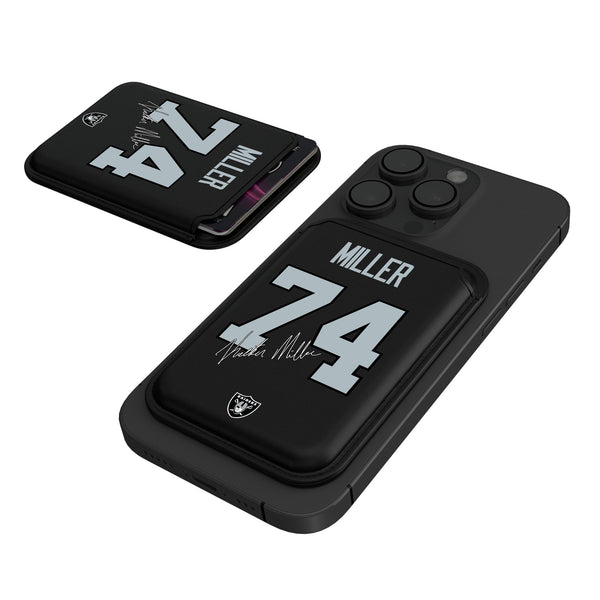 Kolton Miller Las Vegas Raiders 74 Ready Black Magnetic Credit Card Wallet