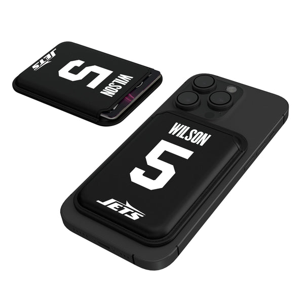 Garrett Wilson New York Jets 5 Ready Black Magnetic Credit Card Wallet