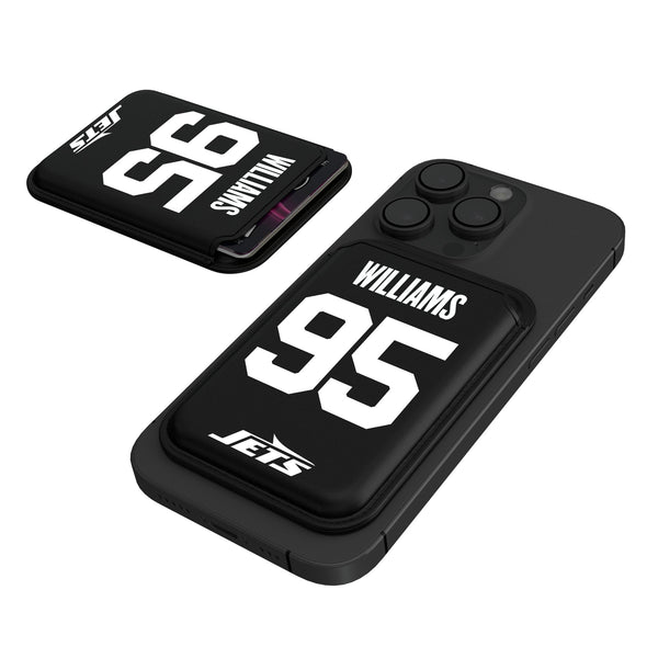 Quinnen Williams New York Jets 95 Ready Black Magnetic Credit Card Wallet