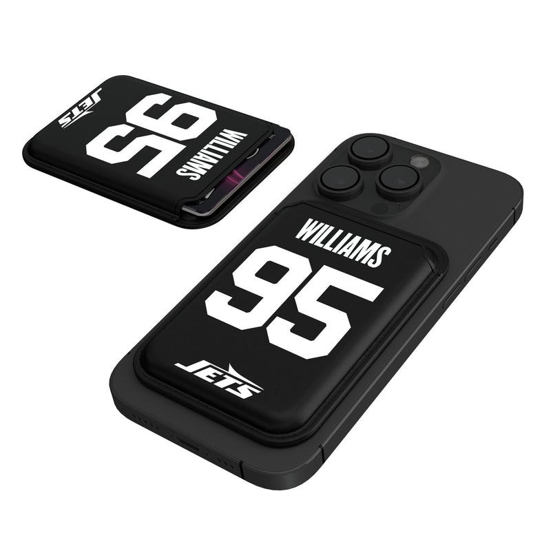 Quinnen Williams New York Jets 95 Ready Black Magnetic Credit Card Wallet