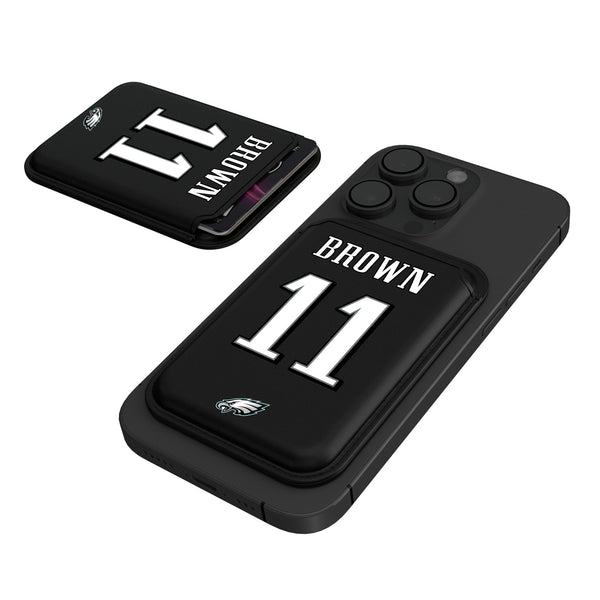 A.J. Brown Philadelphia Eagles 11 Ready Black Magnetic Credit Card Wallet