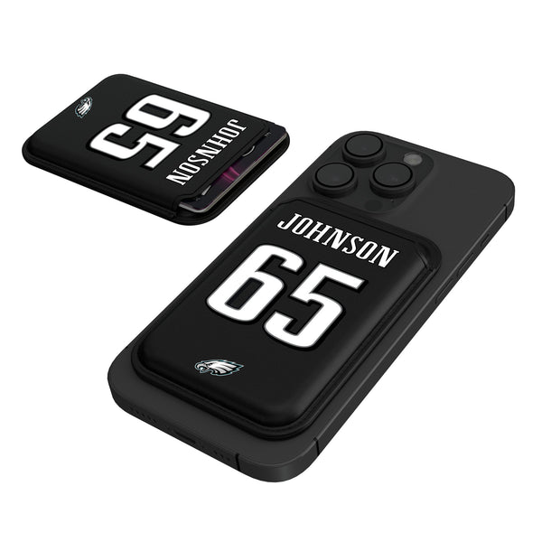 Lane Johnson Philadelphia Eagles 65 Ready Black Magnetic Credit Card Wallet