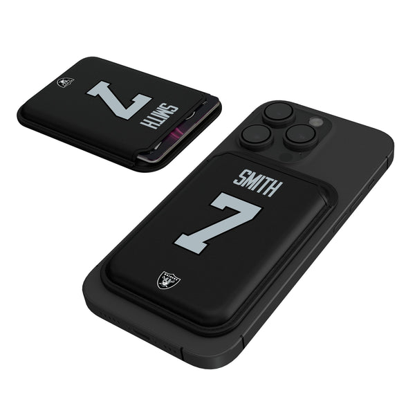 Geno Smith Las Vegas Raiders 7 Game Tactic Black Magnetic Credit Card Wallet