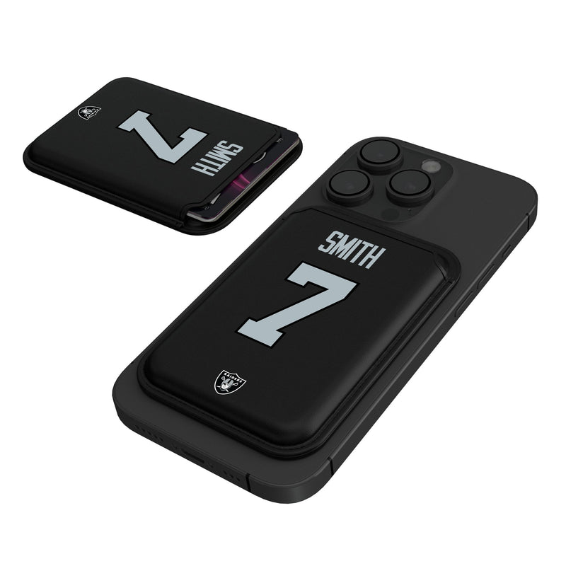 Geno Smith Las Vegas Raiders 7 Game Tactic Black Magnetic Credit Card Wallet