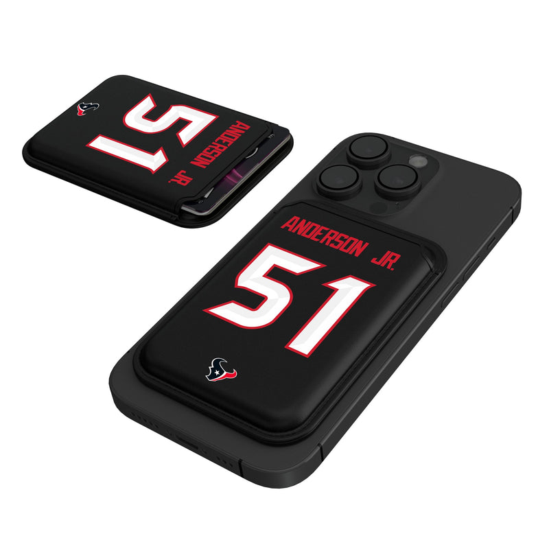 Will Anderson Jr. Houston Texans 51 Ready Black Magnetic Credit Card Wallet