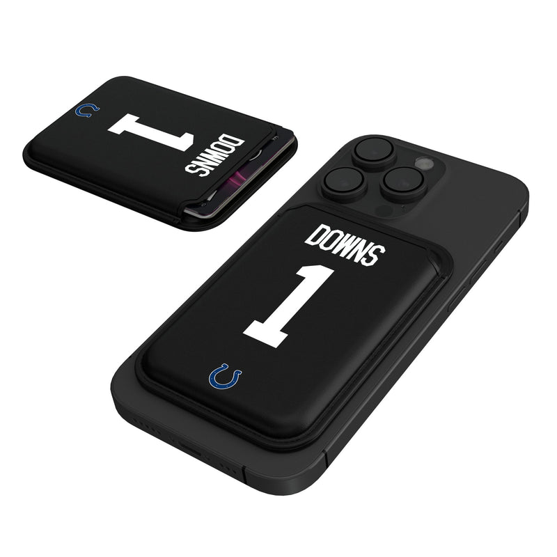 Josh Downs Indianapolis Colts 1 Ready Black Magnetic Credit Card Wallet