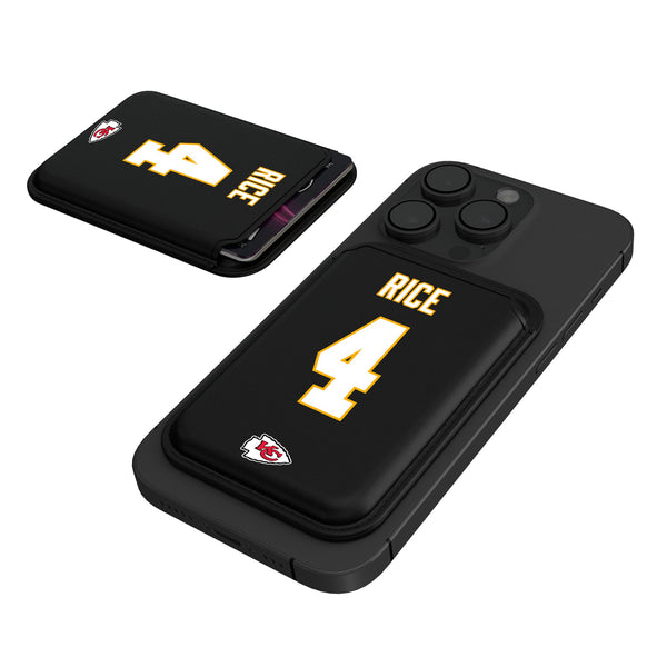 Rashee Rice Kansas City Chiefs 4 Ready Black Magnetic Credit Card Wallet