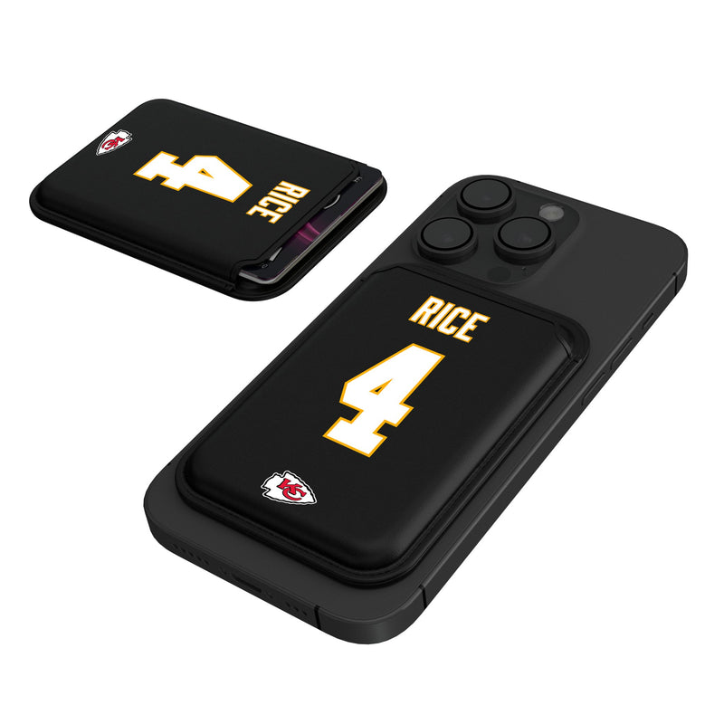 Rashee Rice Kansas City Chiefs 4 Ready Black Magnetic Credit Card Wallet