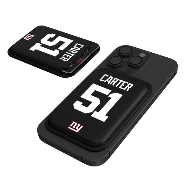 Abdul Carter New York Giants 51 Game Tactic Black Magnetic Credit Card Wallet