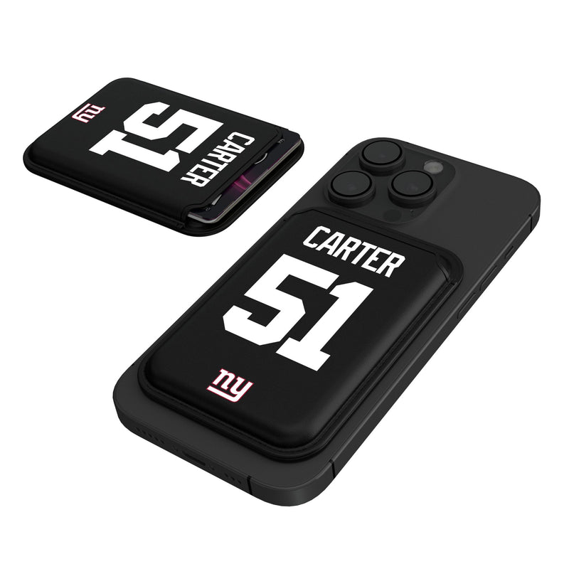 Abdul Carter New York Giants 51 Game Tactic Black Magnetic Credit Card Wallet