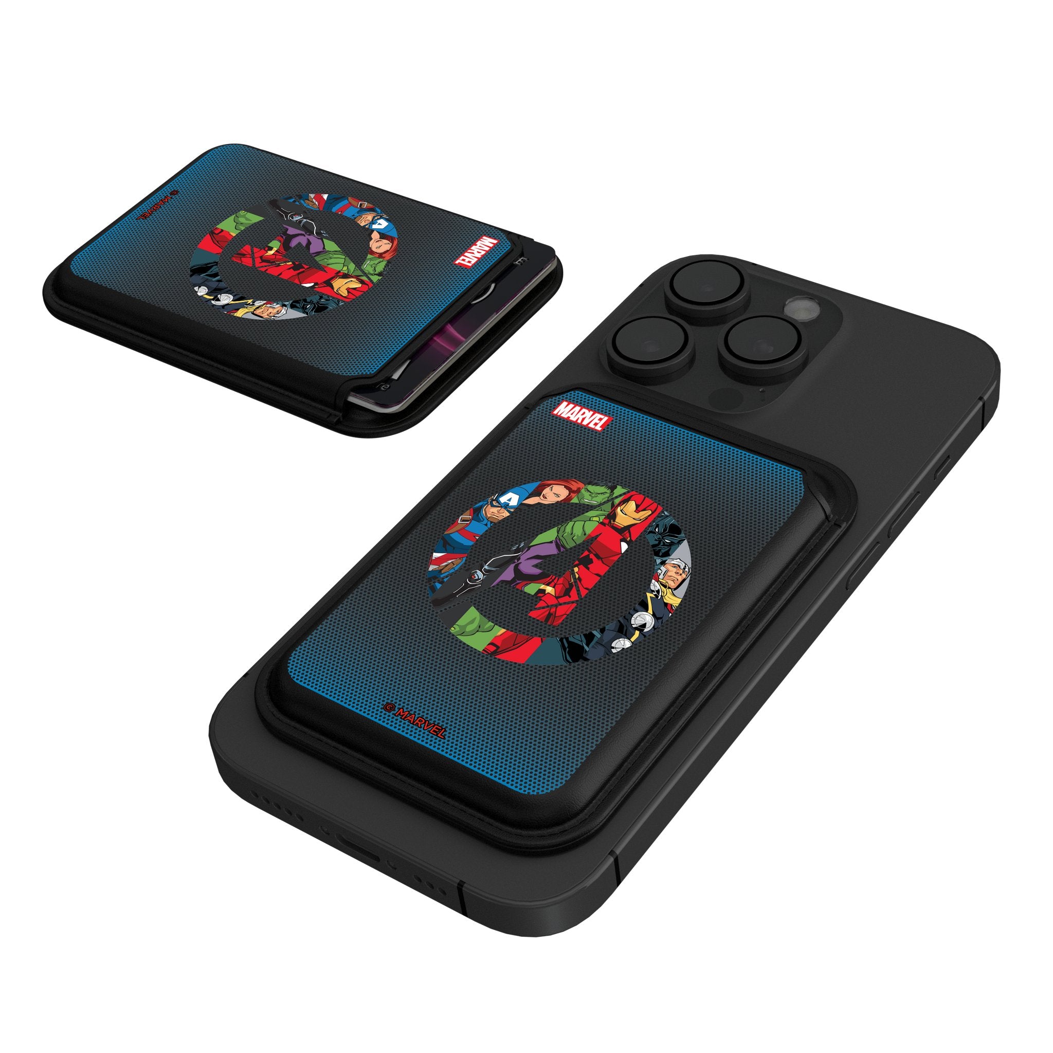 Marvel Avengers Grid Black Magnetic Credit Card Wallet