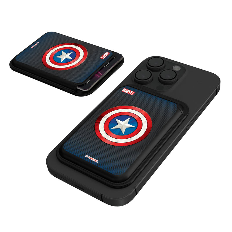 Avengers Captain America Grid Black Magnetic Credit Card Wallet
