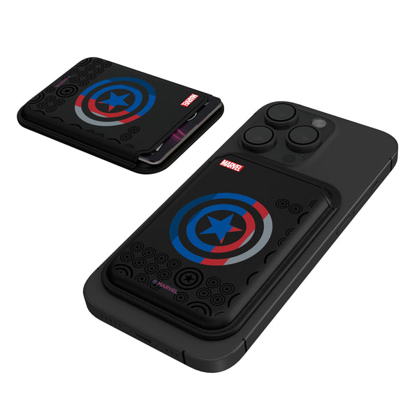 Marvel Avengers Captain America Sigil Black Magnetic Credit Card Wallet