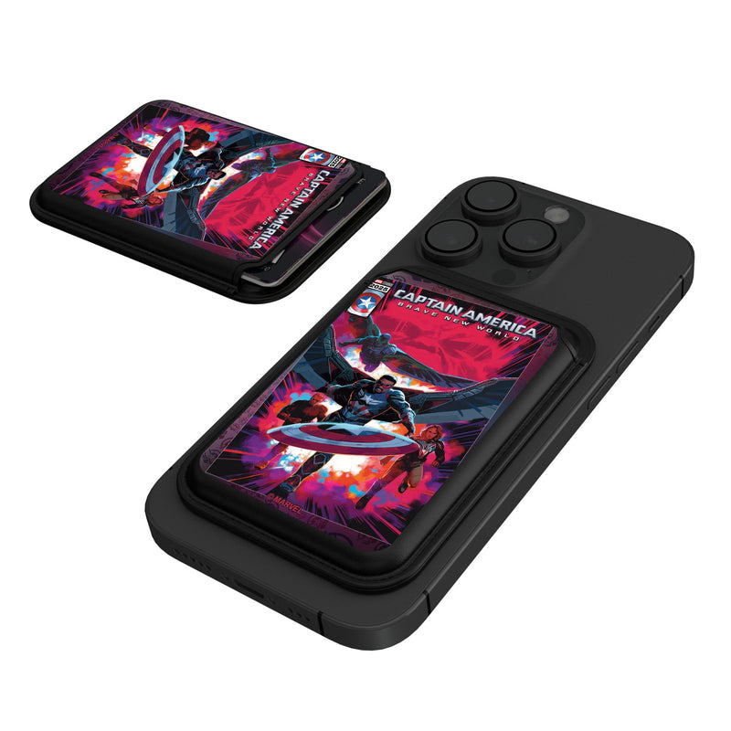 Marvel Avengers Sam Wilson Captain America Cover Art Black Magnetic Credit Card Wallet