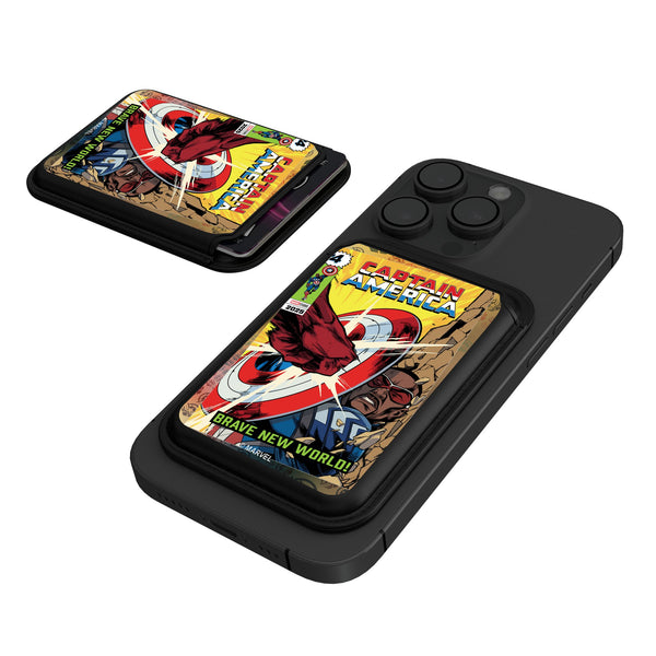 Marvel Avengers Sam Wilson Captain America Classic Cover Black Magnetic Credit Card Wallet
