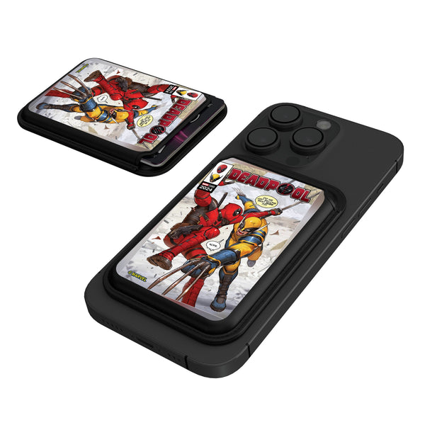 Marvel Deadpool Wolverine Cover Art Black Magnetic Credit Card Wallet