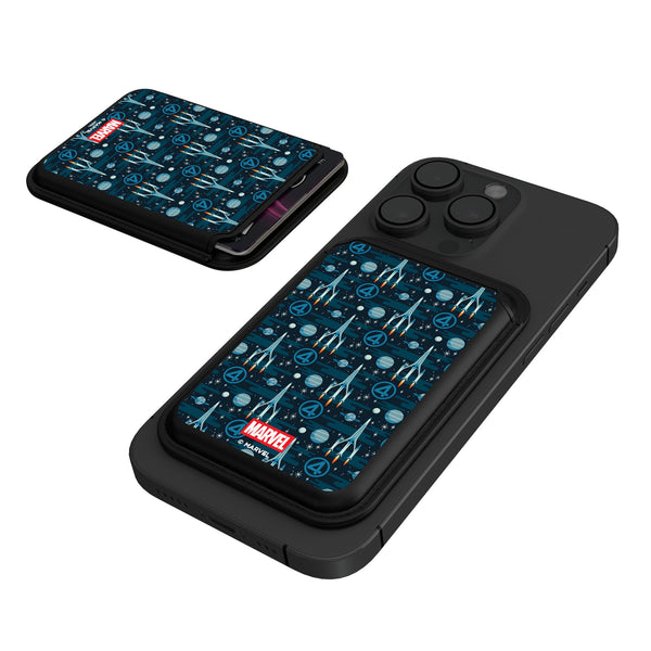 Marvel Fantastic Four Pattern Black Magnetic Credit Card Wallet