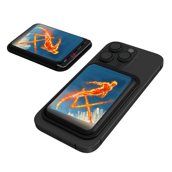 Marvel Human Torch Cover Art Black Magnetic Credit Card Wallet